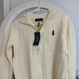 Polo by Ralph Lauren Ivory Zip-Up Sweater